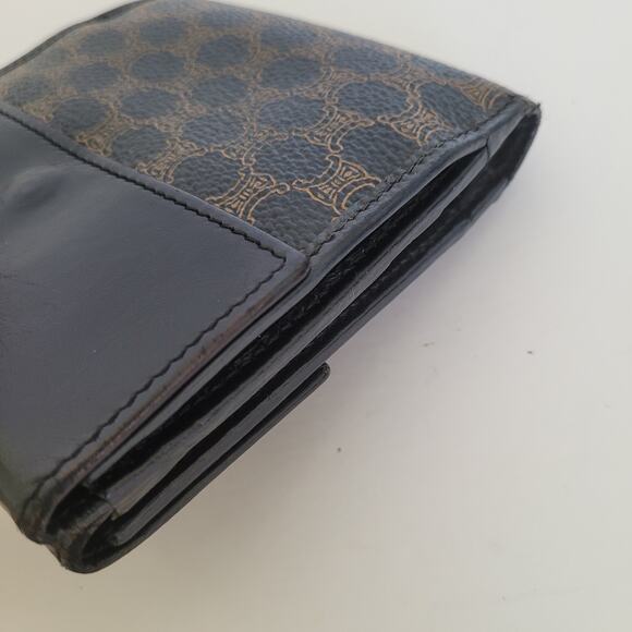 Celine Macadam Vintage Wallet Purse Leather Black Bifold ID Medium Compact Logo - Picture 13 of 13